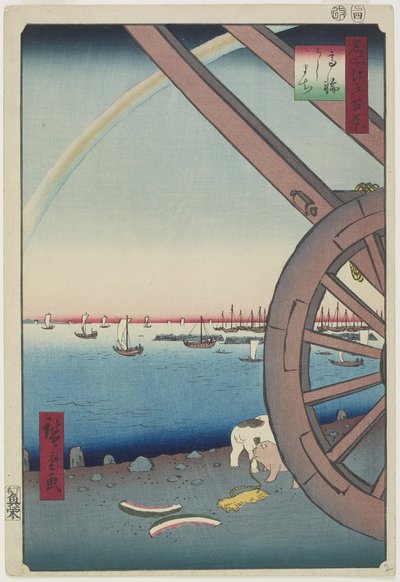 Feria de bueyes en Takanawa, abril de 1857 de Utagawa Hiroshige