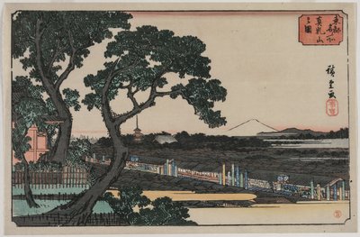 Imagen de Matsuchiyama, de la serie Lugares famosos en la capital oriental de Utagawa Hiroshige