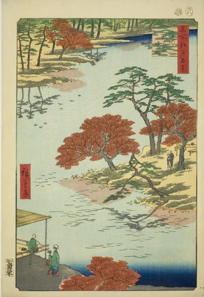 Recintos del Santuario Akiba, Ukeji, de la serie "Cien Vistas Famosas de Edo" de Utagawa Hiroshige