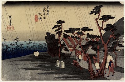 La lluvia de la princesa Tora, O_iso, c. 1833 de Utagawa Hiroshige