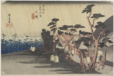 La lluvia de la Princesa Tora, O_iso, c. 1833 de Utagawa Hiroshige