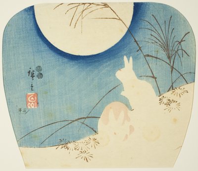 Conejos a la luz de la luna de Utagawa Hiroshige
