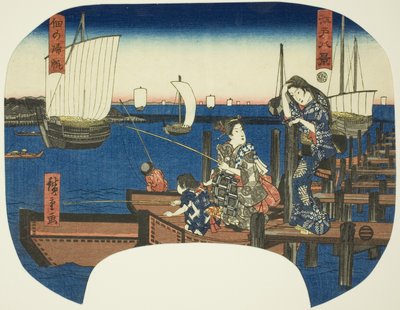 Velas que regresan en Tsukuda (Tsukuda no kihan), de la serie "Ocho vistas de Edo (Edo hakkei)" de Utagawa Hiroshige
