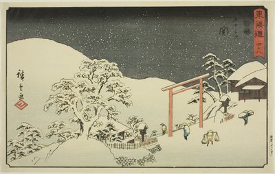 Seki—No. 48, de la serie "Las cincuenta y tres estaciones del Tokaido" de Utagawa Hiroshige