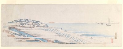 Amanecer nevado en Susaki, del conjunto de hojas de carta, c.1839-40 de Utagawa Hiroshige