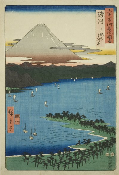 Provincia de Suruga: El Bosque de Pinos en Miho, de la serie "Lugares Famosos en las Sesenta y Pico Provincias" de Utagawa Hiroshige