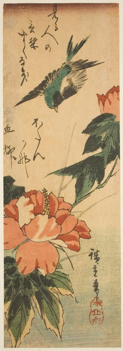 Golondrina y hibisco de Utagawa Hiroshige