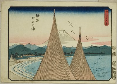 Bahía de Tago en la provincia de Suruga, de la serie "Treinta y seis vistas del monte Fuji" de Utagawa Hiroshige