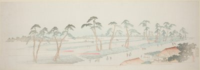 Campos de equitación de Takada (Takada baba), de la serie "Trece vistas de los alrededores de Edo" de Utagawa Hiroshige
