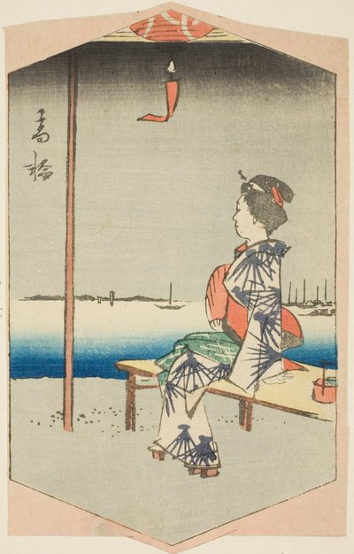Takanawa, sección de una hoja de la serie "Imágenes Recortadas de Lugares Famosos en Edo (Edo meisho harimaze zue)" de Utagawa Hiroshige