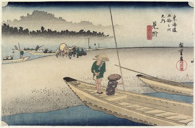 Vista del río Tenryu, Mitsuke, c. 1833 de Utagawa Hiroshige