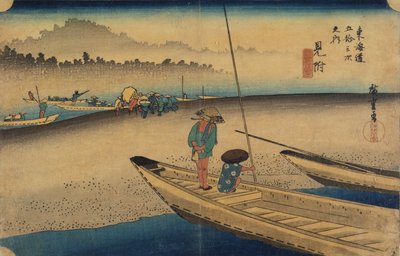 Vista del río Tenryu, Mitsuke, c. 1833 de Utagawa Hiroshige
