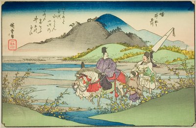 El río joya Ide en la provincia de Yamashiro, de la serie Seis ríos joya en varias provincias de Utagawa Hiroshige