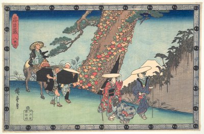 La liga leal de cuarenta y siete R?nin (Ch?shingura), Acto VIII: La esposa y la hija de Honz? viaje a Kioto de Utagawa Hiroshige