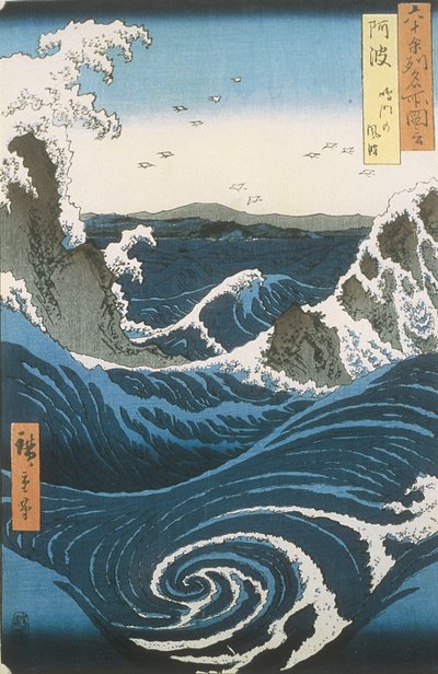 Los remolinos de Naruto en la provincia de Awa. De la serie Vistas Famosas de las 60 Provincias, ca 18 de Utagawa Hiroshige