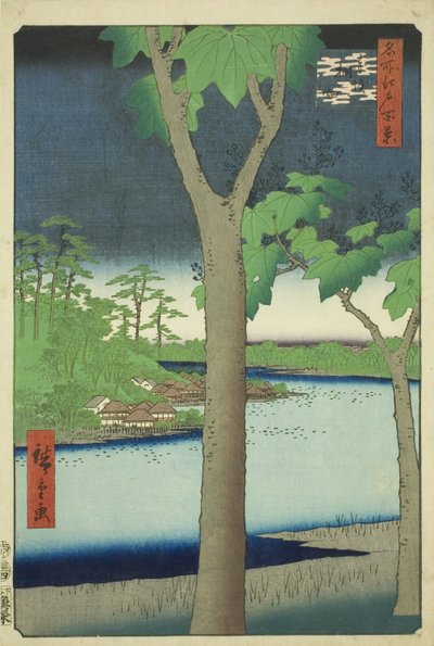 El bosque de Paulownia en Akasaka, de la serie "Cien vistas famosas de Edo" de Utagawa Hiroshige