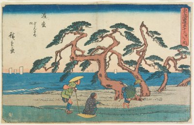 El campo de pinos en Hamamatsu de Utagawa Hiroshige