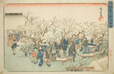 El jardín de ciruelos en Komeido (Kameido ume yashiki no zu), de la serie "Lugares Famosos en la Capital Oriental (Toto meisho)" de Utagawa Hiroshige