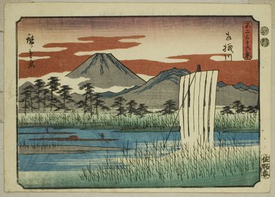 El río Sagami (Sagamigawa), de la serie "Treinta y seis vistas del monte Fuji (Fuji sanjurokkei)" de Utagawa Hiroshige