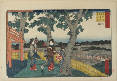 La Vista de la Colina Matuschiyama, Distrito Saruwaka y Templo Kinryū-zan, noviembre de 1853 de Utagawa Hiroshige