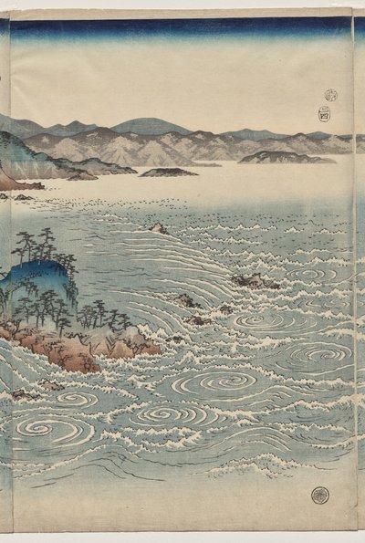Los remolinos de Awa de Utagawa Hiroshige