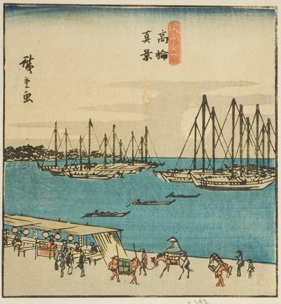 Vista Real de Takanawa (Takanawa shinkei), sección de una hoja de la serie "Lugares Famosos en la Capital del Este (Toto meisho)" de Utagawa Hiroshige