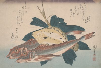 Dos rubios y un lenguado de Utagawa Hiroshige