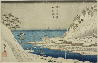 Uraga en la provincia de Sagami (Soshu Uraga), de la serie "Puertos de Japón (Nihon minato zukushi)" de Utagawa Hiroshige