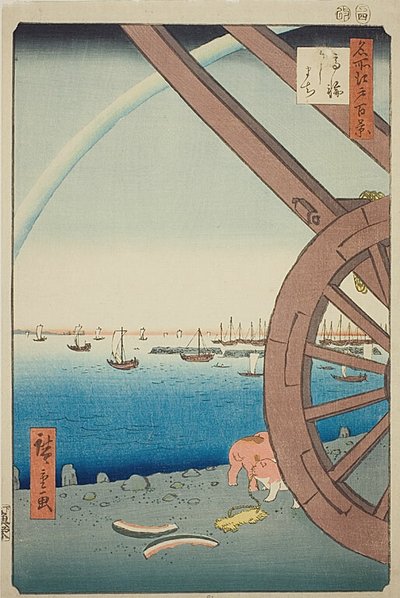 Ushimachi en Takanawa (Takanawa Ushimachi), nº 81 de la serie "Cien vistas famosas de Edo (Meisho Edo hyakkei)" de Utagawa Hiroshige