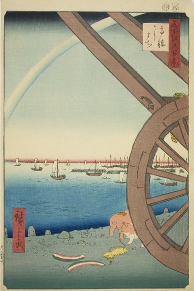 Ushimachi en Takanawa (Takanawa Ushimachi), de la serie "Cien Vistas Famosas de Edo (Meisho Edo hyakkei)" de Utagawa Hiroshige