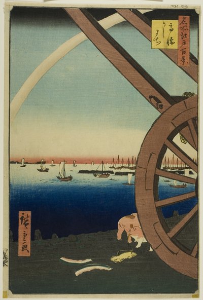 Ushimachi en Takanawa (Takanawa Ushimachi), de la serie "Cien vistas famosas de Edo (Meisho Edo hyakkei)" de Utagawa Hiroshige