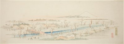 Vista de Koganei (Koganei no kei), de una serie sin título de vistas famosas de los suburbios de Edo de Utagawa Hiroshige