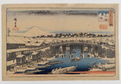 Vista del Puente Nihonbashi, Edo de Utagawa Hiroshige