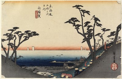 Vista de la cuesta Shiomi, Shirasuga, c. 1833 de Utagawa Hiroshige