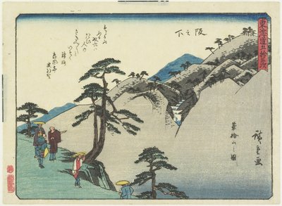 Vista de la montaña Fudesaka en Sakanoshita de Utagawa Hiroshige