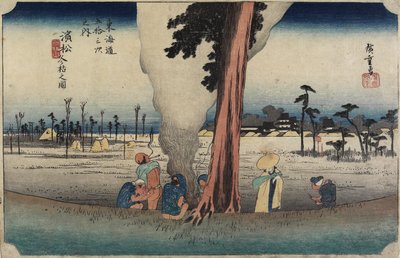 Escena Invernal, Hamamatsu, c. 1833 de Utagawa Hiroshige