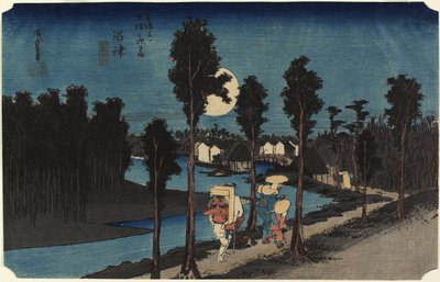 Escena de invierno, Mamamatsu, c. 1833 de Utagawa Hiroshige