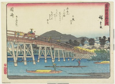 Puente Yahagi en Okazaki, 1837-1844 de Utagawa Hiroshige