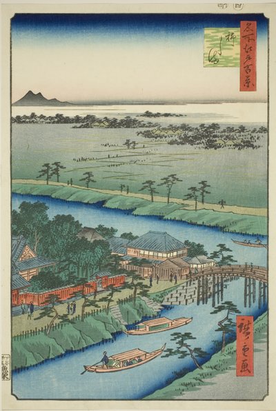 Yanagishima, de la serie "Cien vistas famosas de Edo (Meisho Edo hyakkei)" de Utagawa Hiroshige