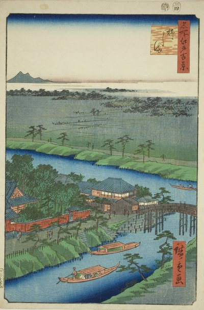Yanagishima, de la serie "Cien Vistas Famosas de Edo (Meisho Edo hyakkei)" de Utagawa Hiroshige