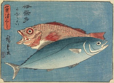 Jurel y pez roca, 1830-1844 de Utagawa Hiroshige