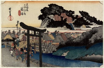 Templo Yugyo_ji, Fujisawa, c. 1833 de Utagawa Hiroshige