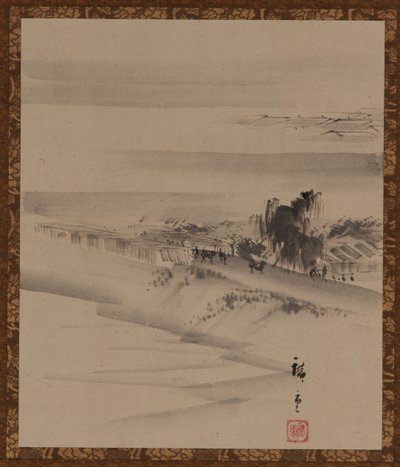 Paisaje: río, ciudad y niebla, período Edo de Utagawa Hiroshige II