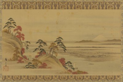 Paisaje fluvial: follaje rojo y Monte Fuji, período Edo, mediados del siglo XIX de Utagawa Hiroshige II