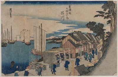 Shinagawa (de la serie Cincuenta y tres estaciones del Tokaido) de Utagawa Hiroshige II