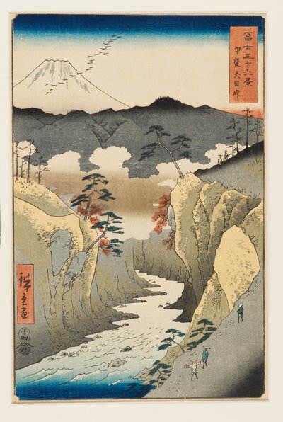 Paso de Inume en la provincia de Kai de Utagawa II Hiroshige