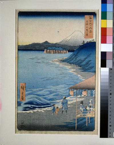 Playa de las Siete Millas en la provincia de Sagami de Utagawa II Hiroshige