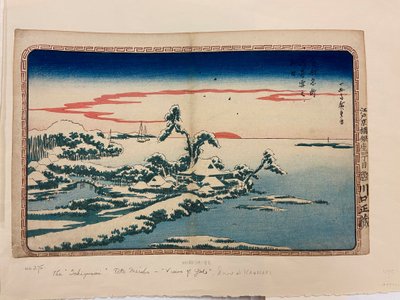 Nieve en Año Nuevo en Susaki de Utagawa I Hiroshige