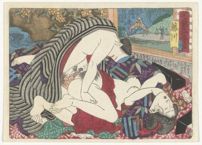 El lugar de parada Fujikawa Fujikawa (título sobre objeto) El camino erótico a la capital (título de la serie) de Utagawa Kunisada (I) (attributed to)