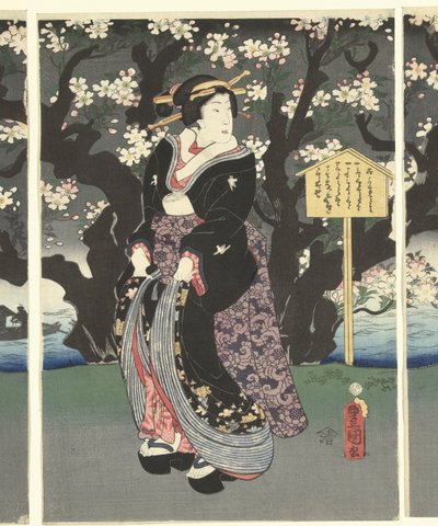 Paseo nocturno por el río de Utagawa Kunisada (I)